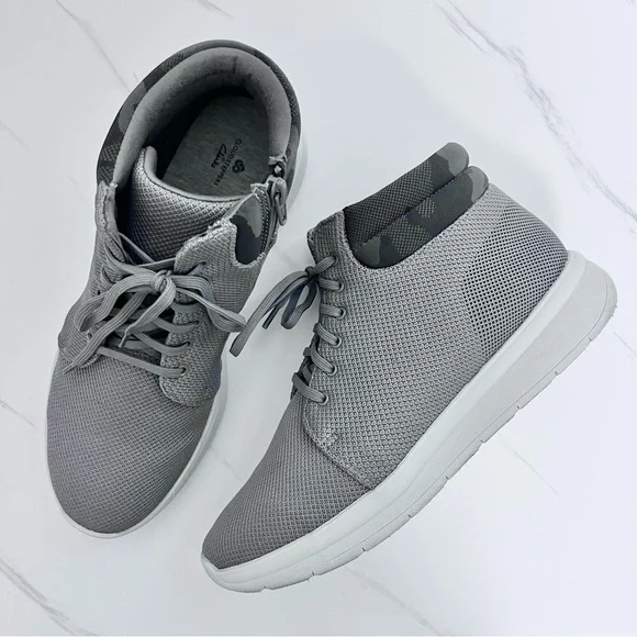 Clarks Cloudsteppers High Top Zip Sneaker Gray Grey Camouflage Detail 10 Wide - Picture 10 of 10